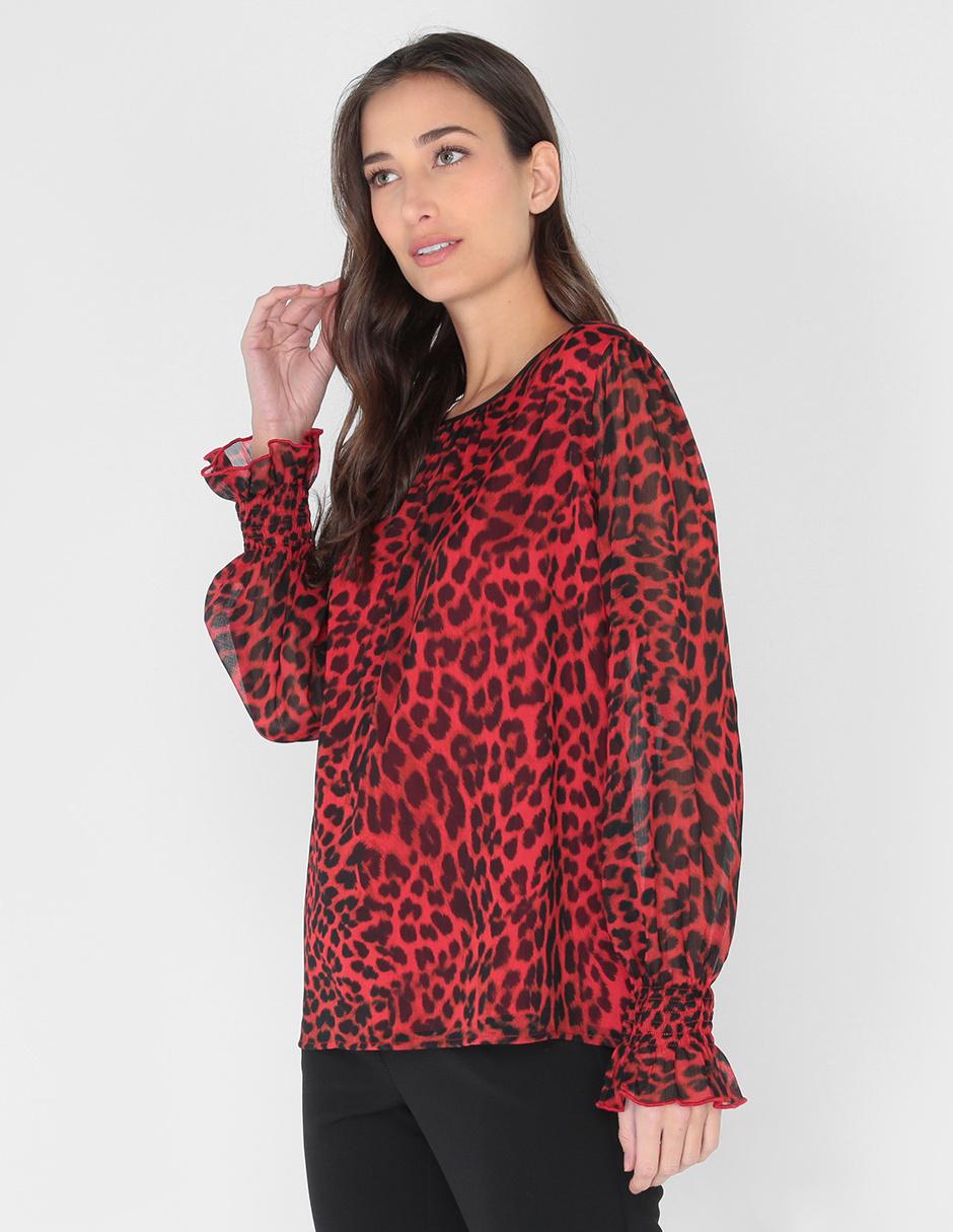 Blusa DKNY roja animal | Liverpool.com.mx