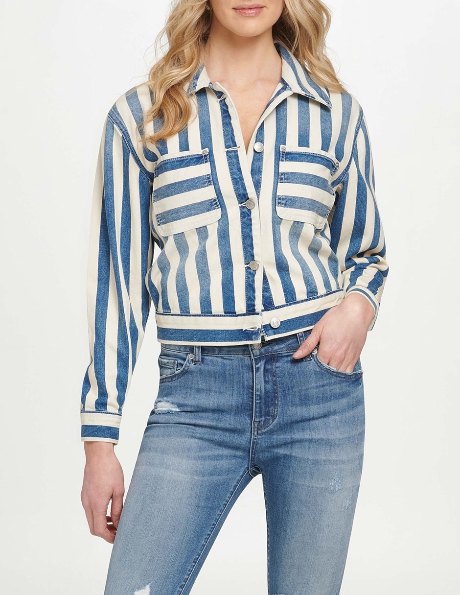 Chamarra DKNY Jeans de mezclilla sin capucha para mujer en Liverpool