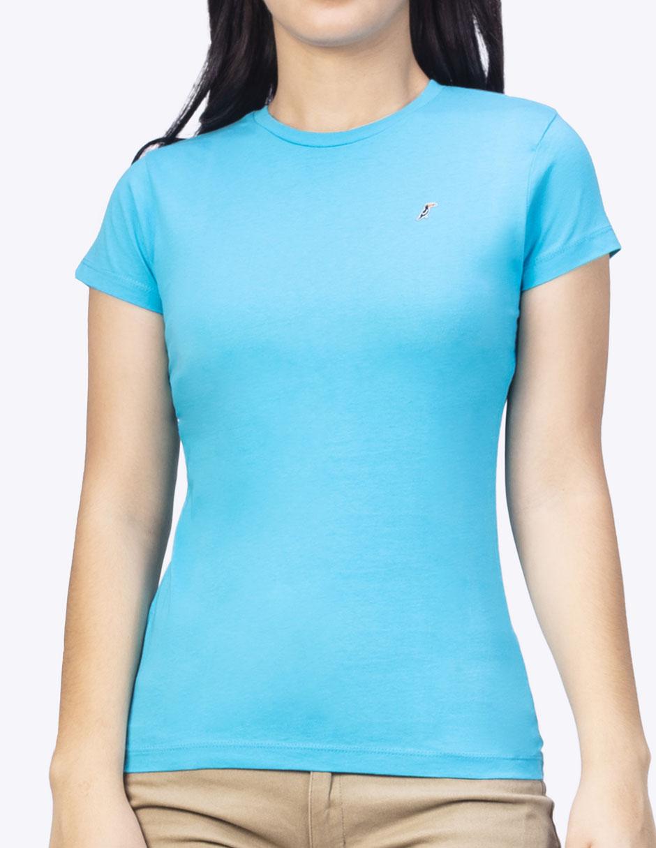 Playera manga corta cuello redondo para mujer