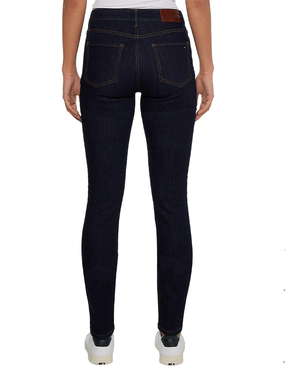 Jeans skinny Tommy Hilfiger lavado obscuro corte cintura para mujer
