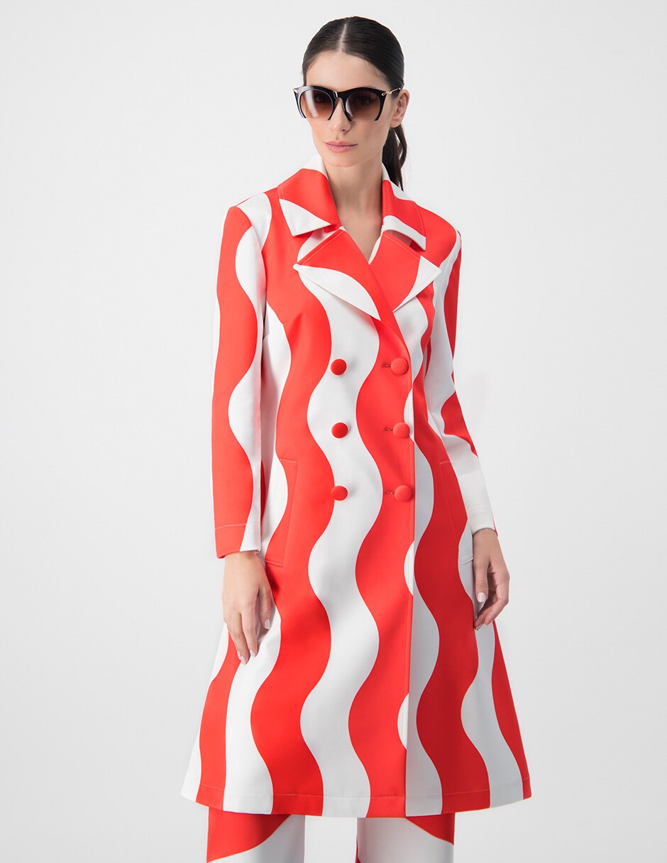 Abrigo Martha Debayle by Ivonne a rayas para mujer en Liverpool