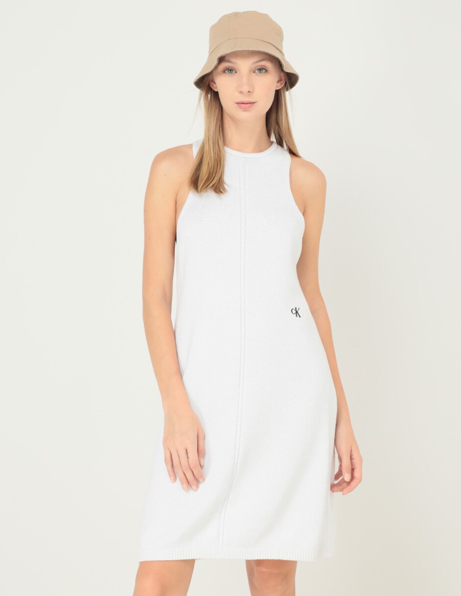 Vestido blanco best sale calvin klein