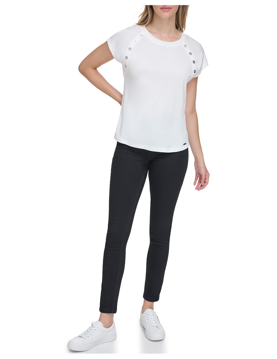 Playera manga corta Calvin Klein cuello redondo para mujer