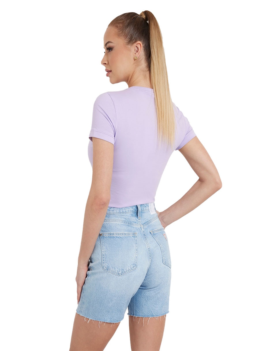 Playera manga corta cuello redondo para mujer 3