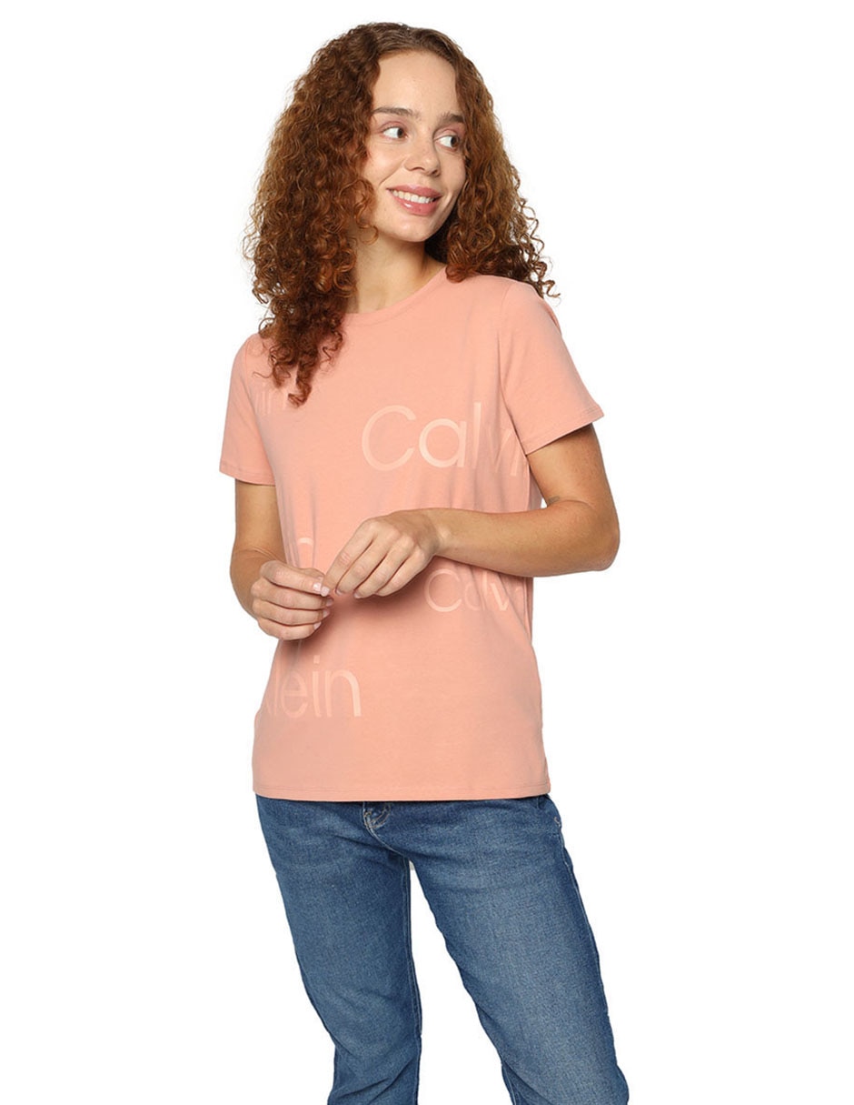 Playera manga corta Calvin Klein cuello redondo para mujer