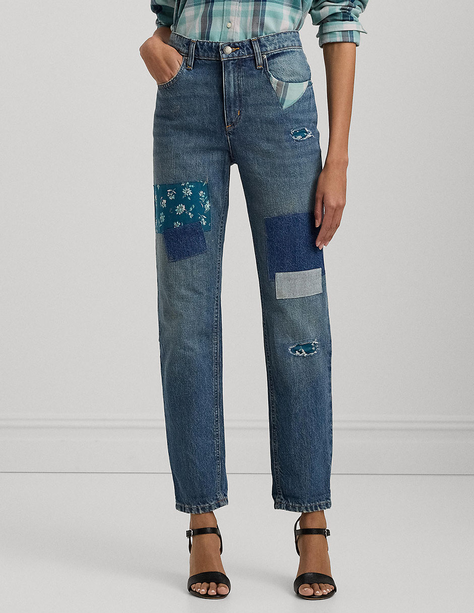 Jeans boyfriend corte cintura para mujer 1