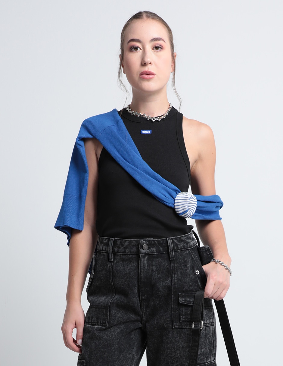 Top cuello redondo tirante ancho