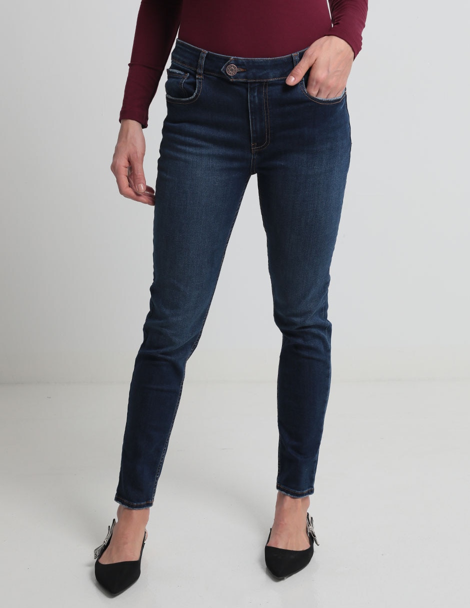 Jeans straight corte cintura para mujer 1
