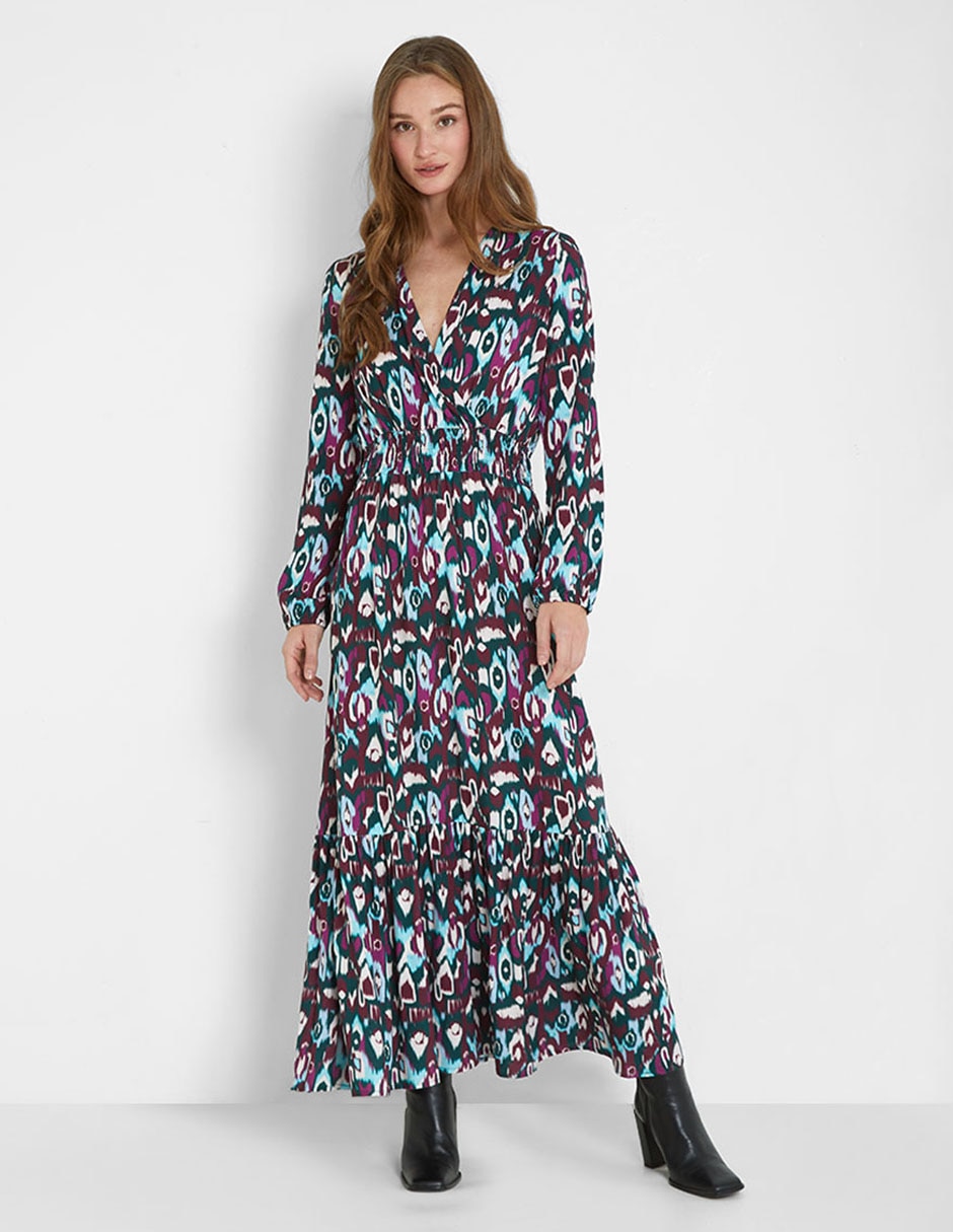 Vestido largo casual Trucco escote v para mujer Liverpool