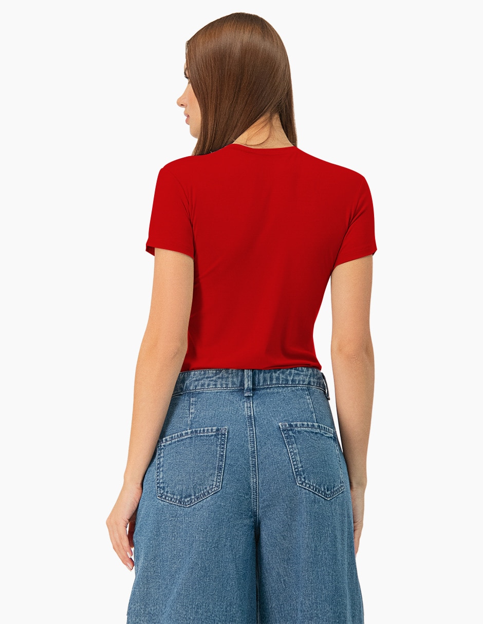 Playera manga corta Ivonne cuello redondo para mujer