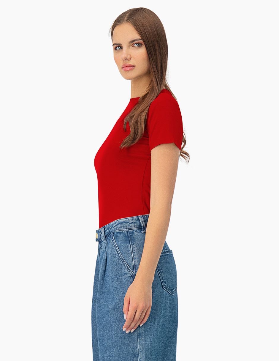 Playera manga corta Ivonne cuello redondo para mujer