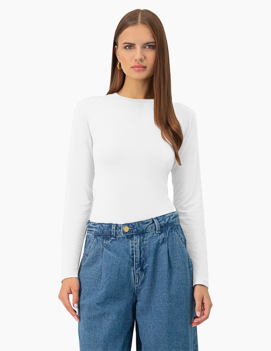 Blusa manga larga para mujer