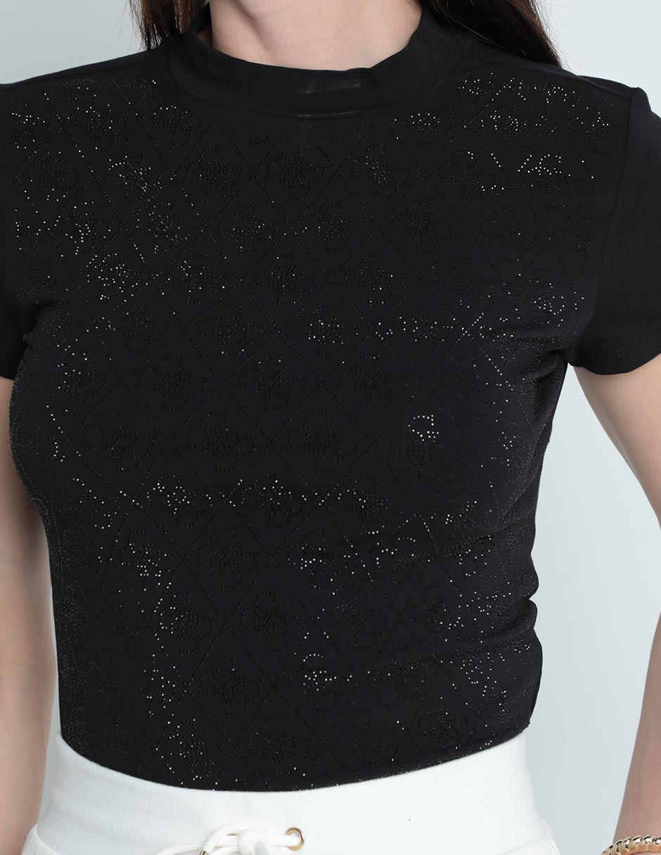 Playera manga corta cuello redondo para mujer 4