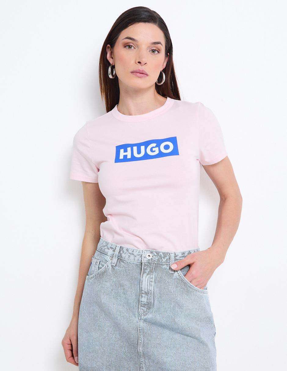 Playera manga corta cuello redondo para mujer