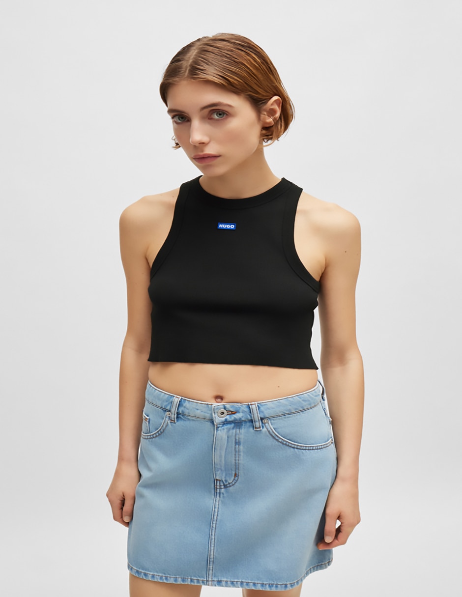 Top cuello redondo