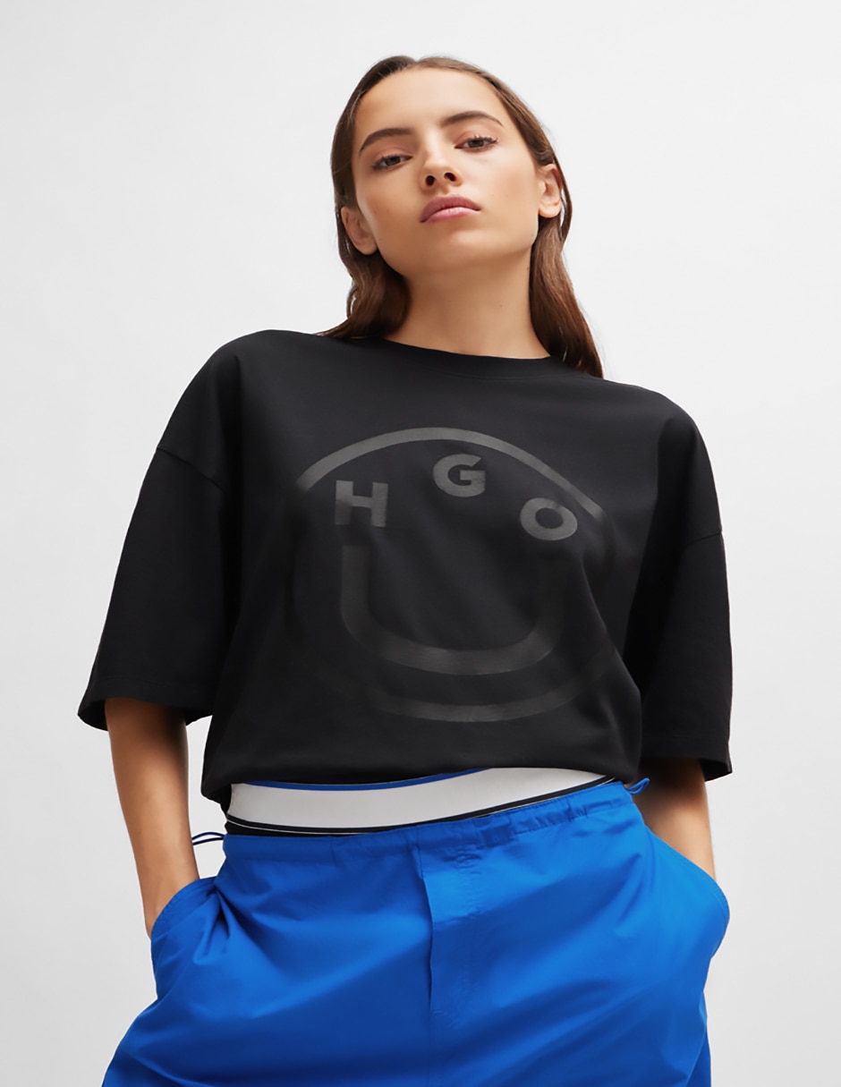 Playera manga corta HUEGO BLUE S25 cuello redondo unisex