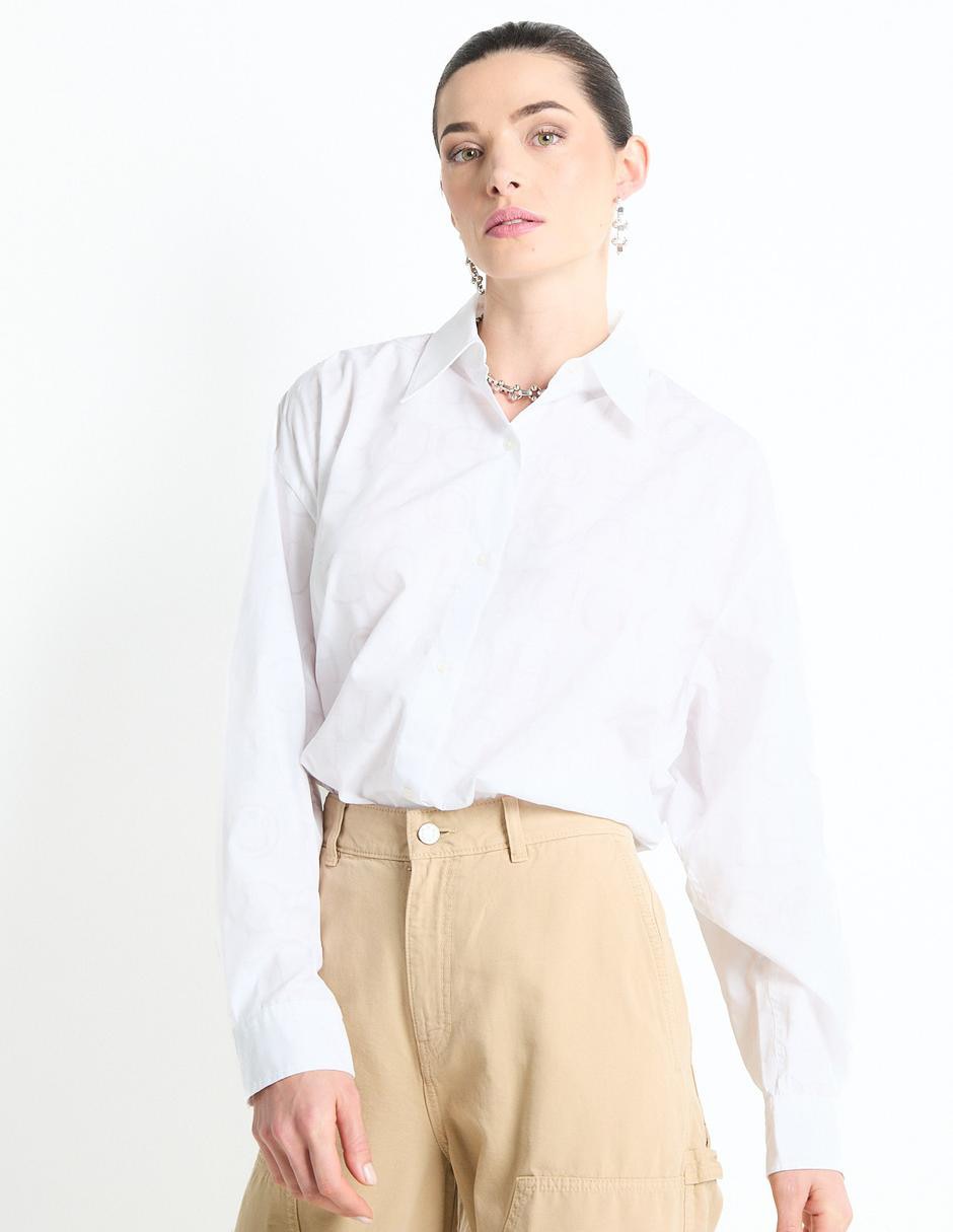 Blusa camisera manga larga para mujer