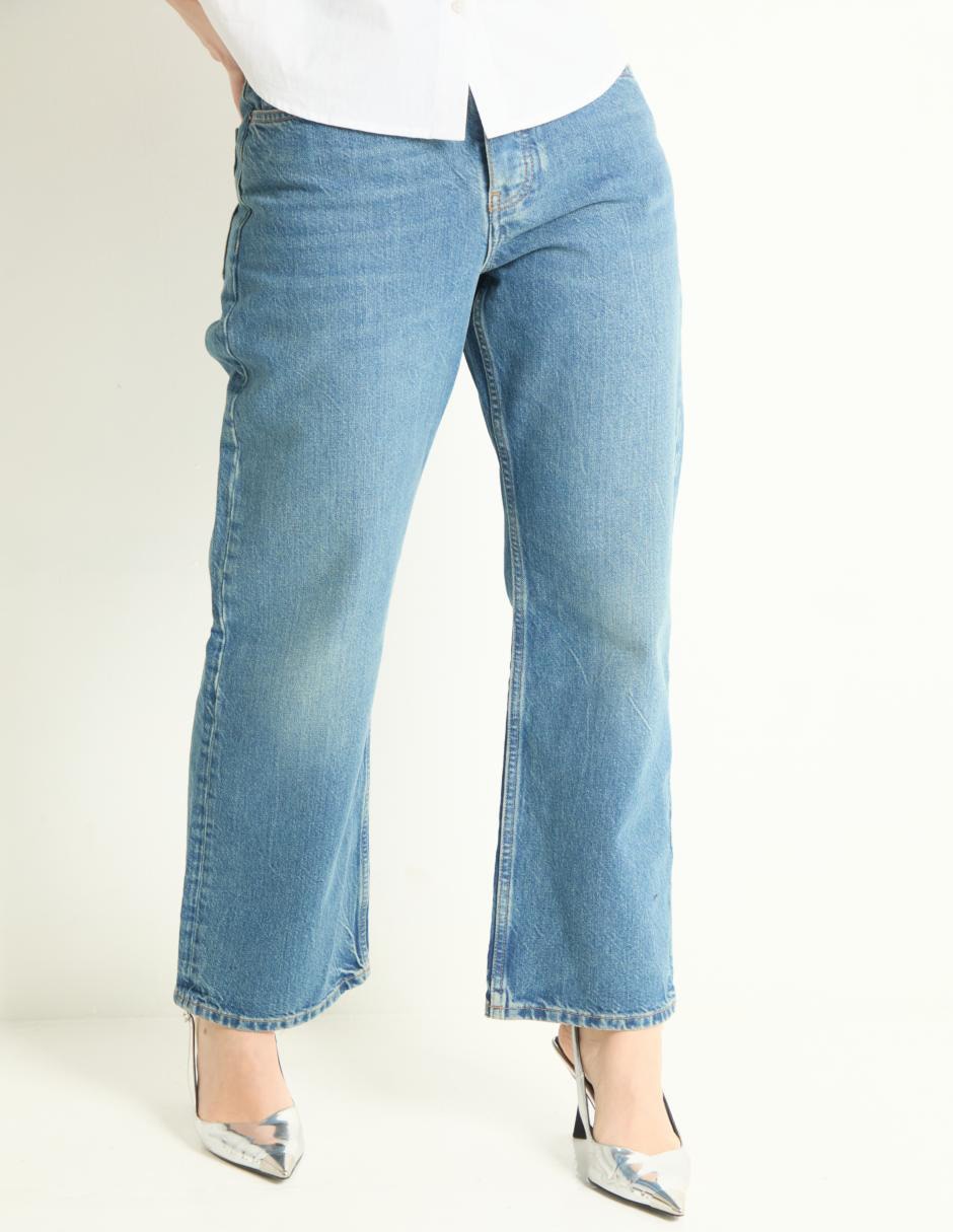 Jeans amplio corte cadera para mujer 1