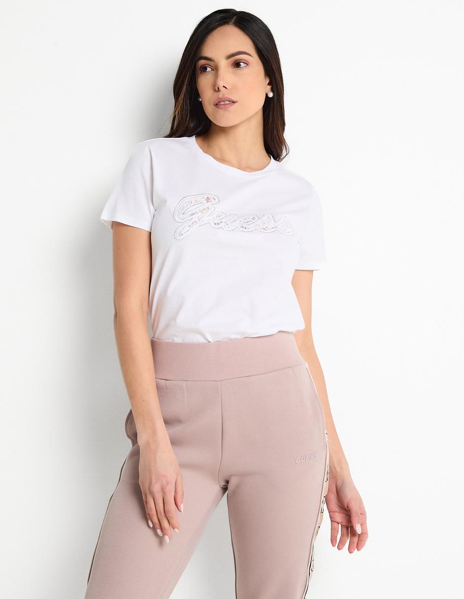 Playera manga corta cuello redondo para mujer