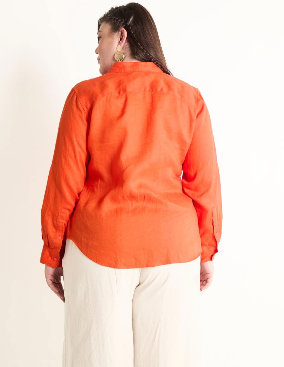 Blusa camisera Lauren Plus manga larga para mujer