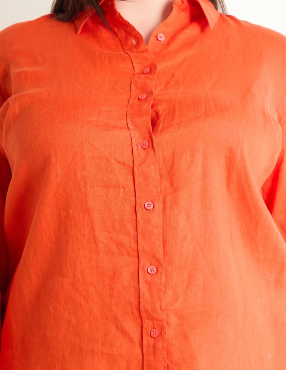 Blusa camisera Lauren Plus manga larga para mujer