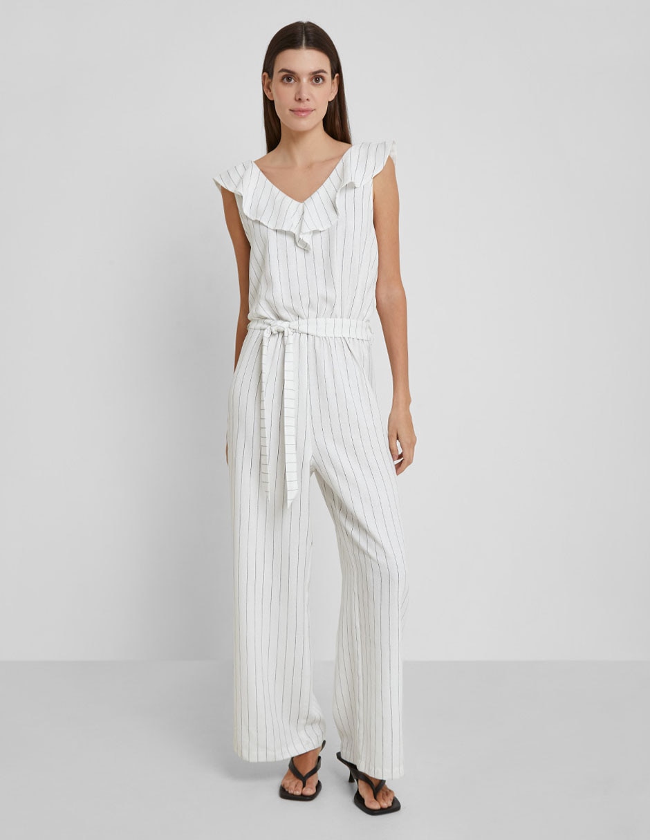 Jumpsuit estampado a rayas para mujer 1