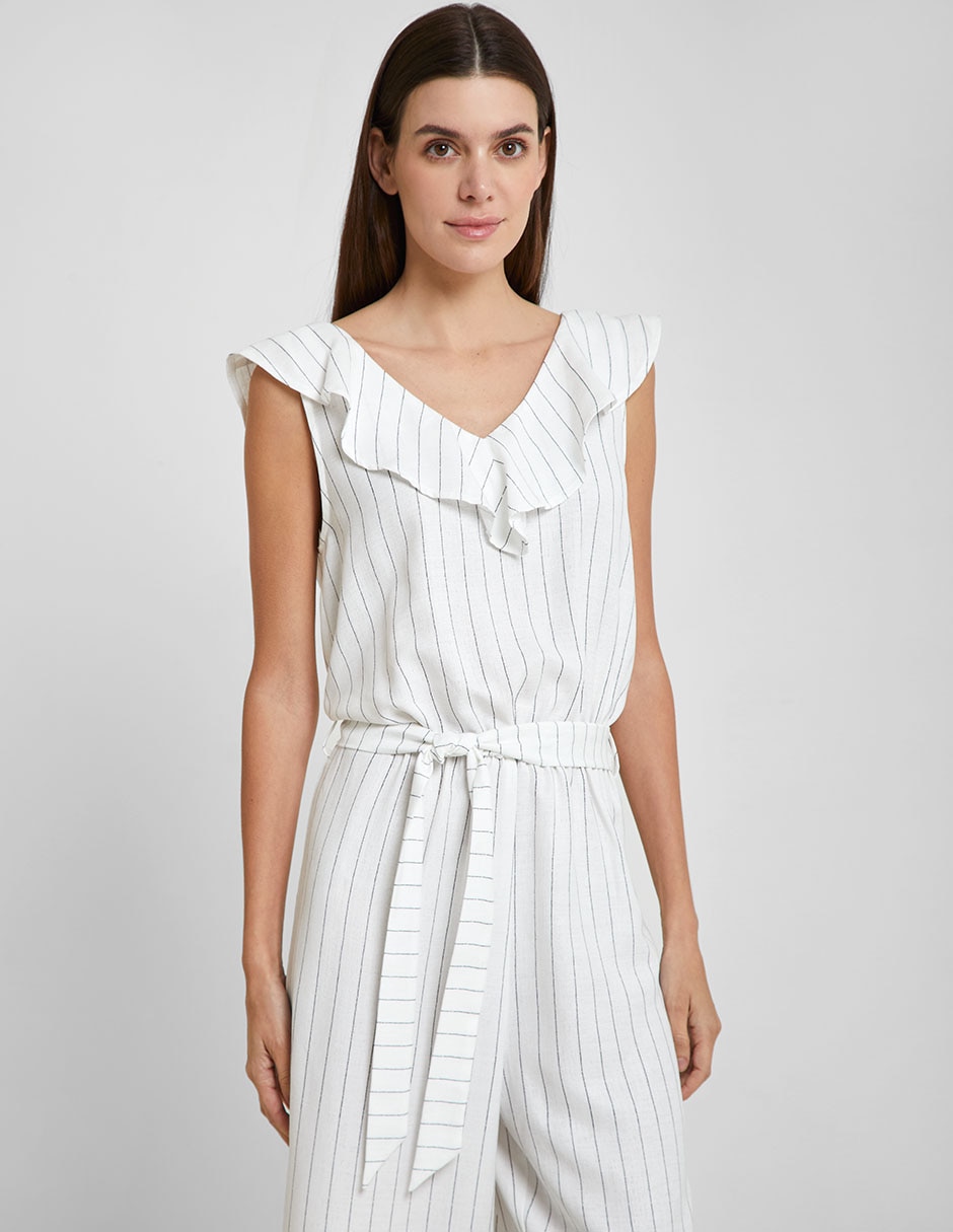 Jumpsuit estampado a rayas para mujer 4