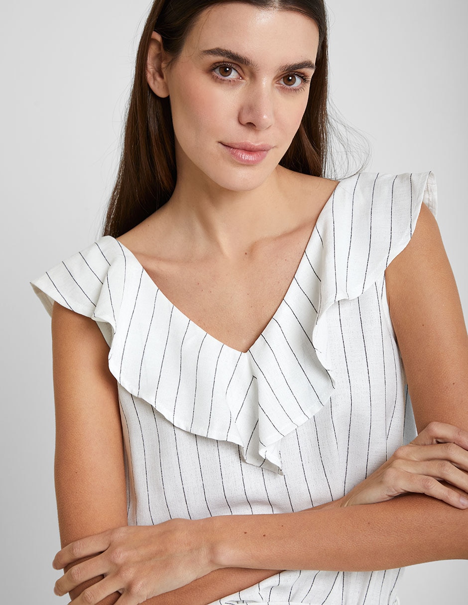 Jumpsuit estampado a rayas para mujer 5