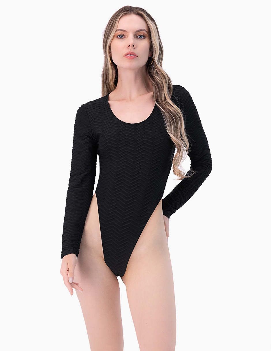 Body cuello redondo escote con cuello para mujer 1