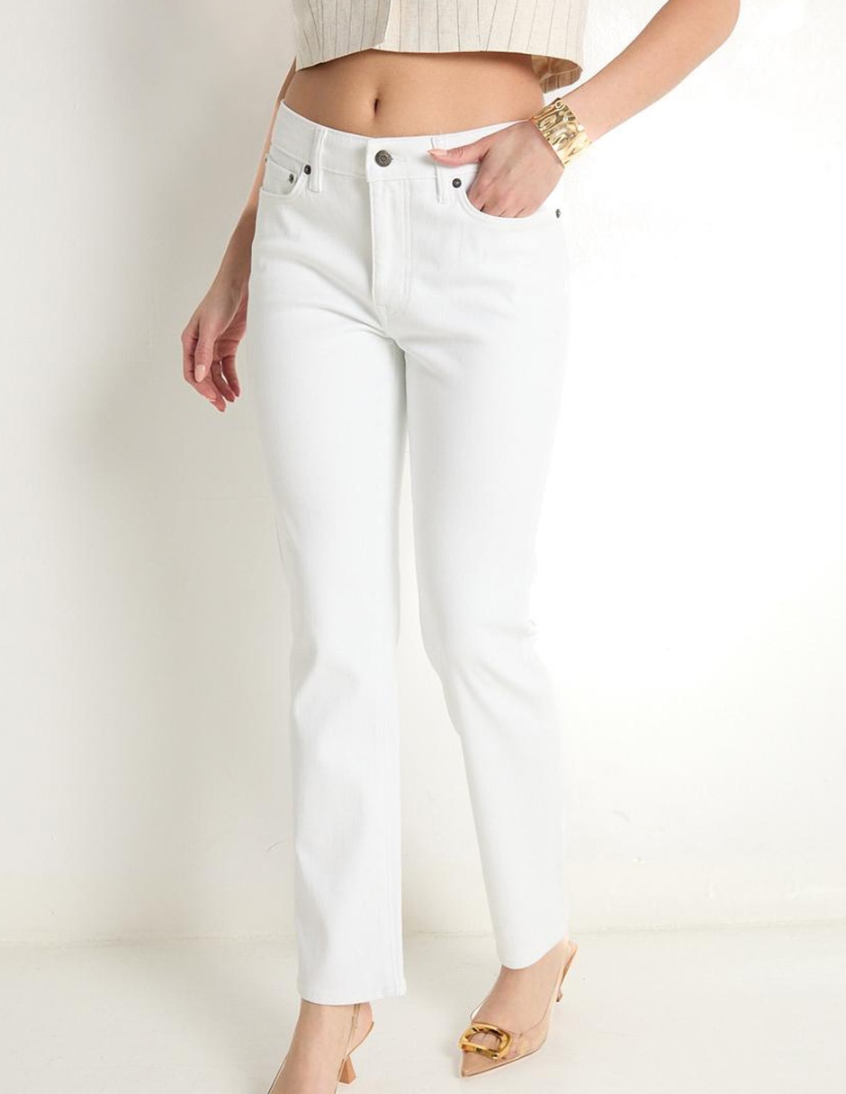 Jeans straight corte cintura para mujer Jeans straight corte cintura para mujer