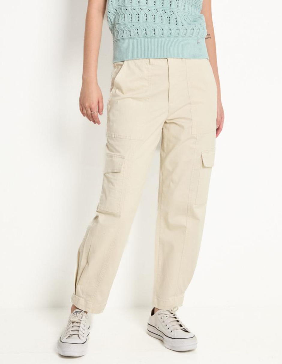 Pantalón cargo slim para mujer