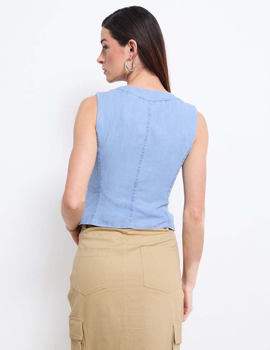 Blusa sin manga para mujer 2