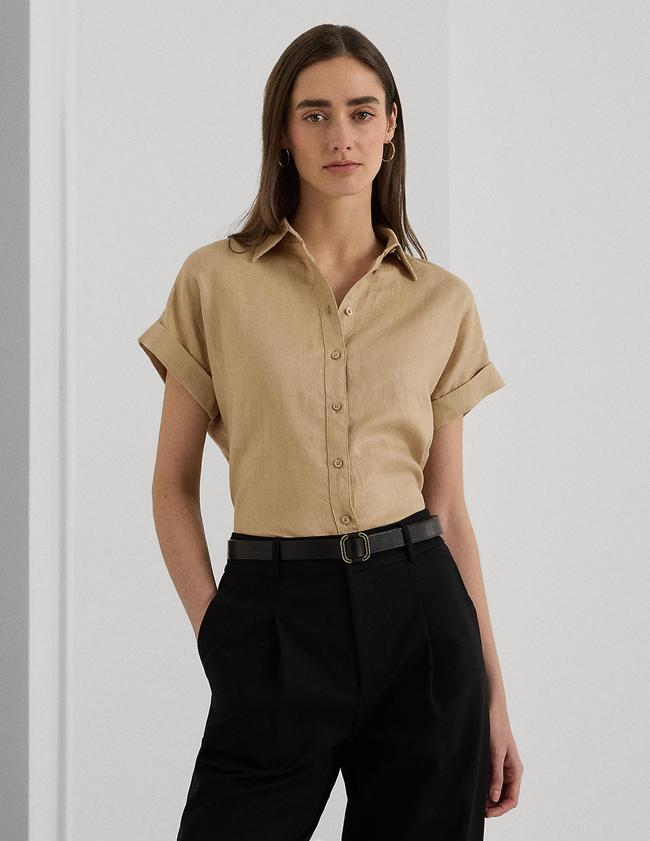 Blusa camisera Lauren Ralph Lauren manga corta para mujer