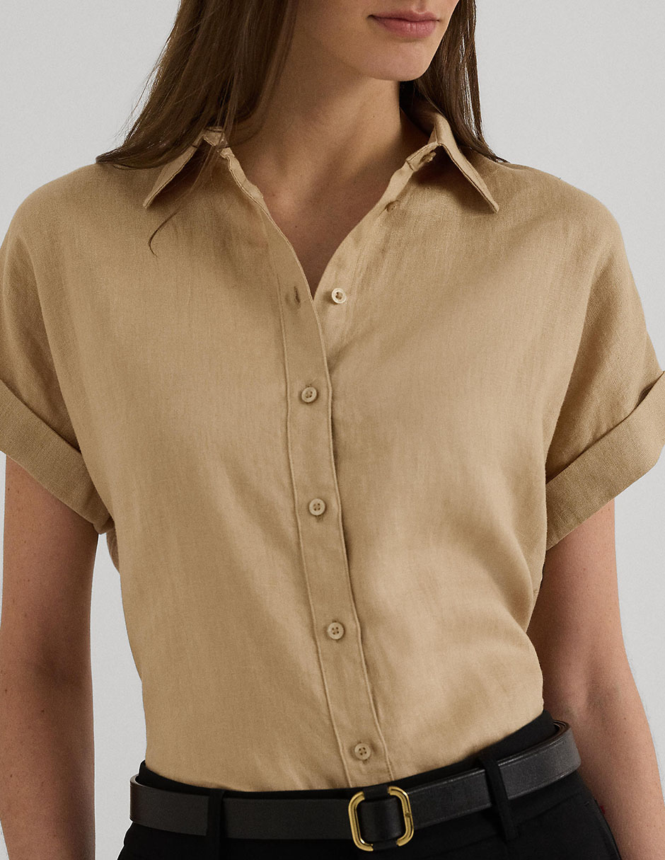 Blusa camisera Lauren Ralph Lauren manga corta para mujer 4