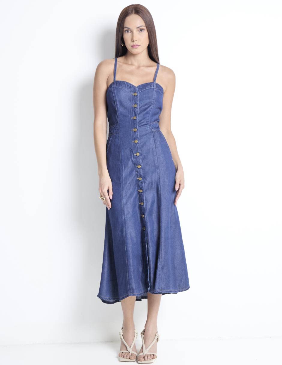 Vestido midi casual Guess para mujer