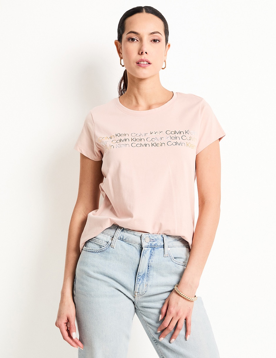 Playera manga corta Calvin Klein cuello redondo para mujer La