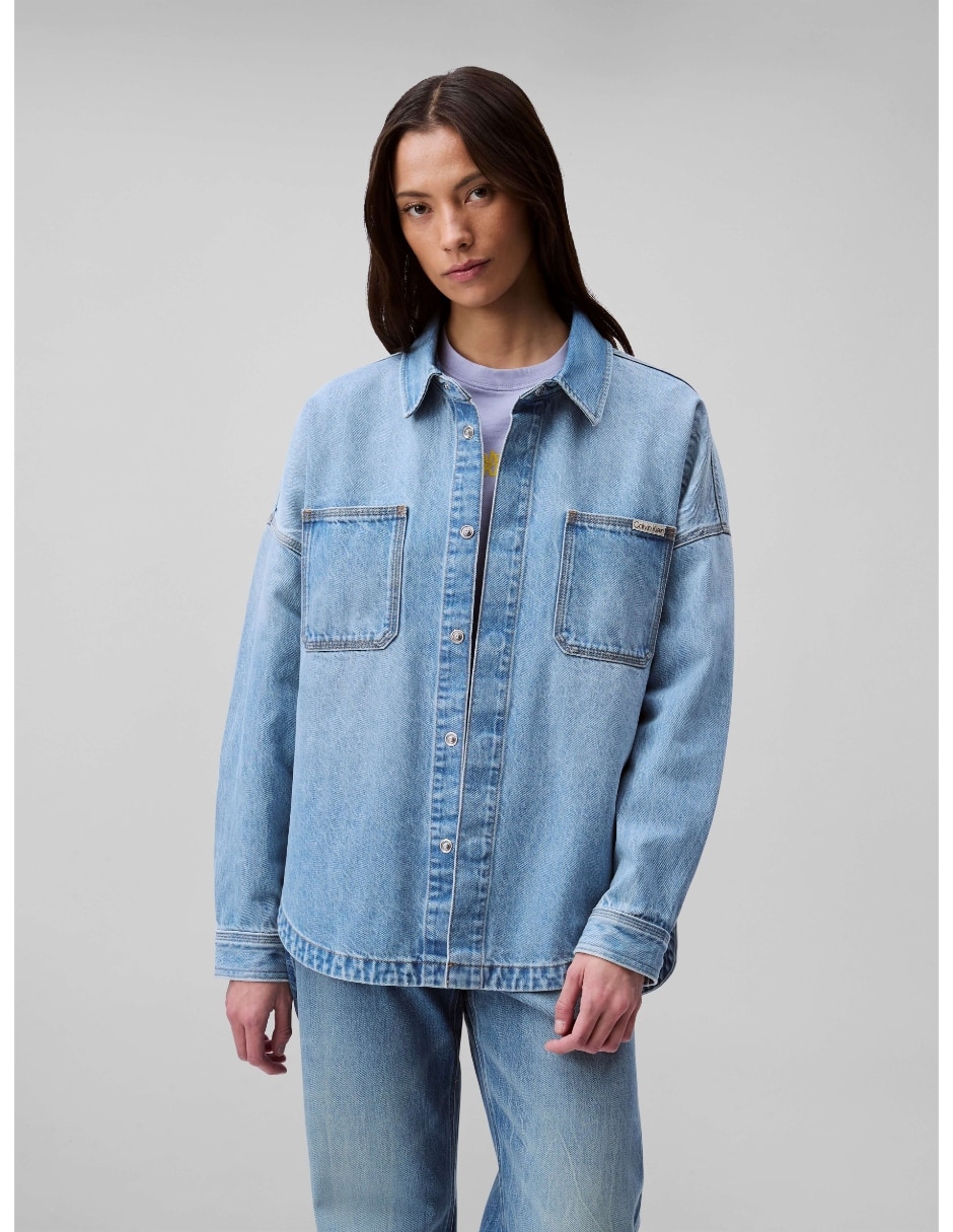 Camisa Calvin Klein Jeans de algodón manga larga para mujer