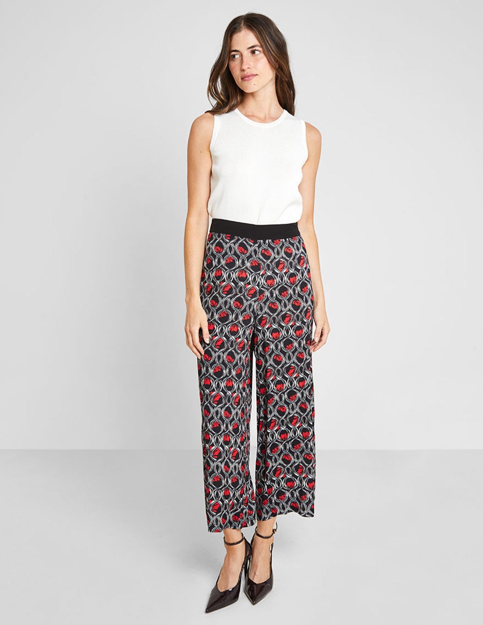 Pantalón coulotte amplio para mujer