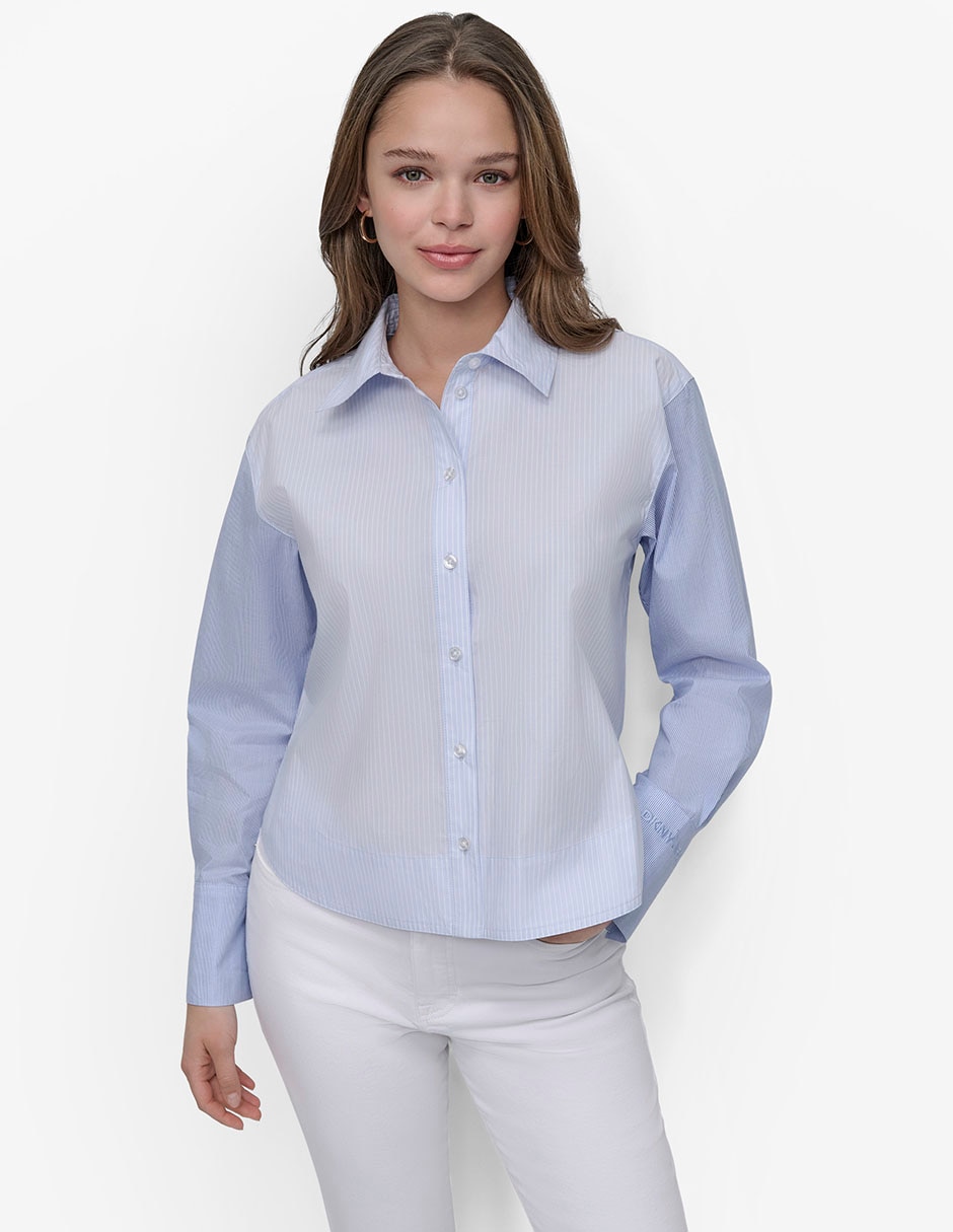 Blusa camisera Dkny Jeans manga larga para mujer