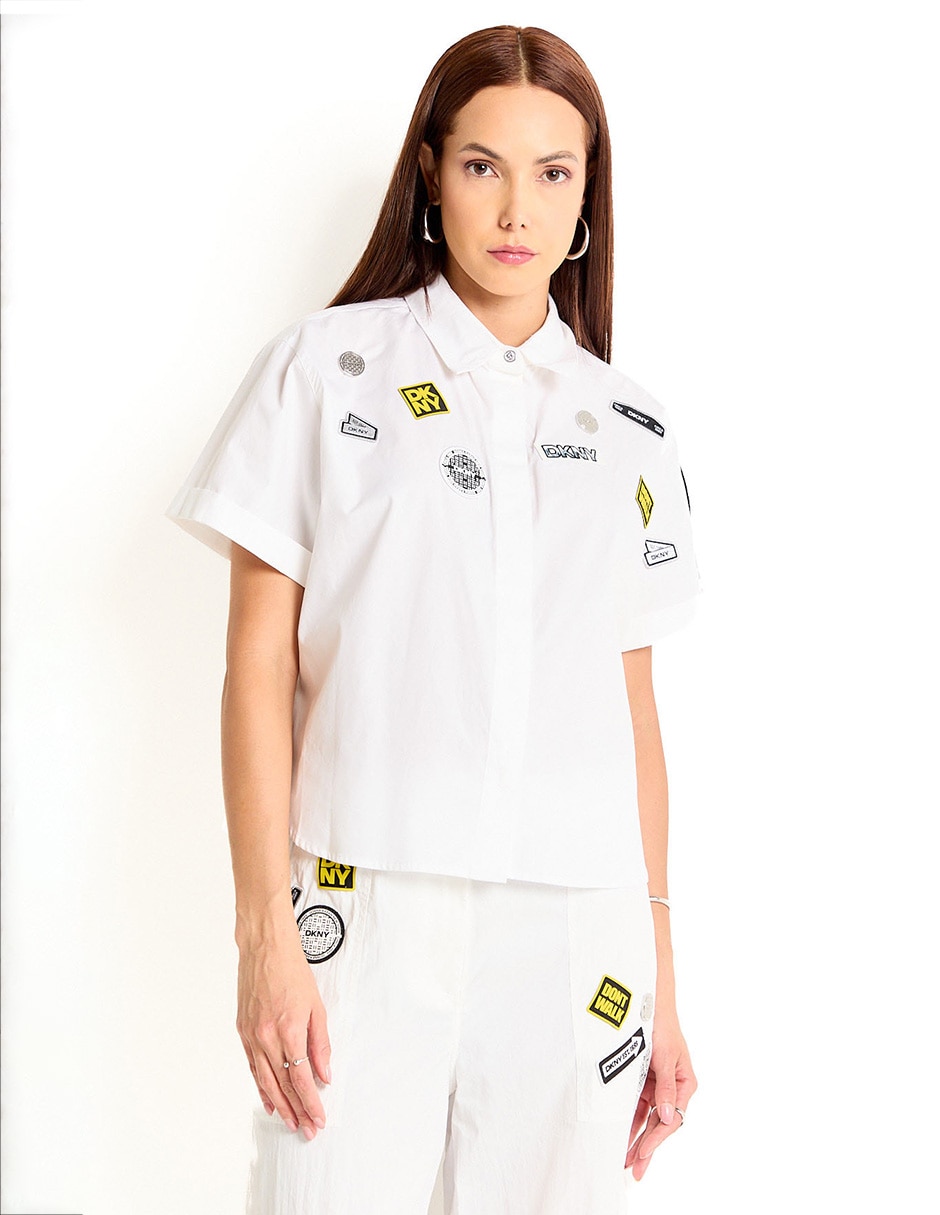 Blusa camisera manga corta para mujer Blusa camisera manga corta para mujer