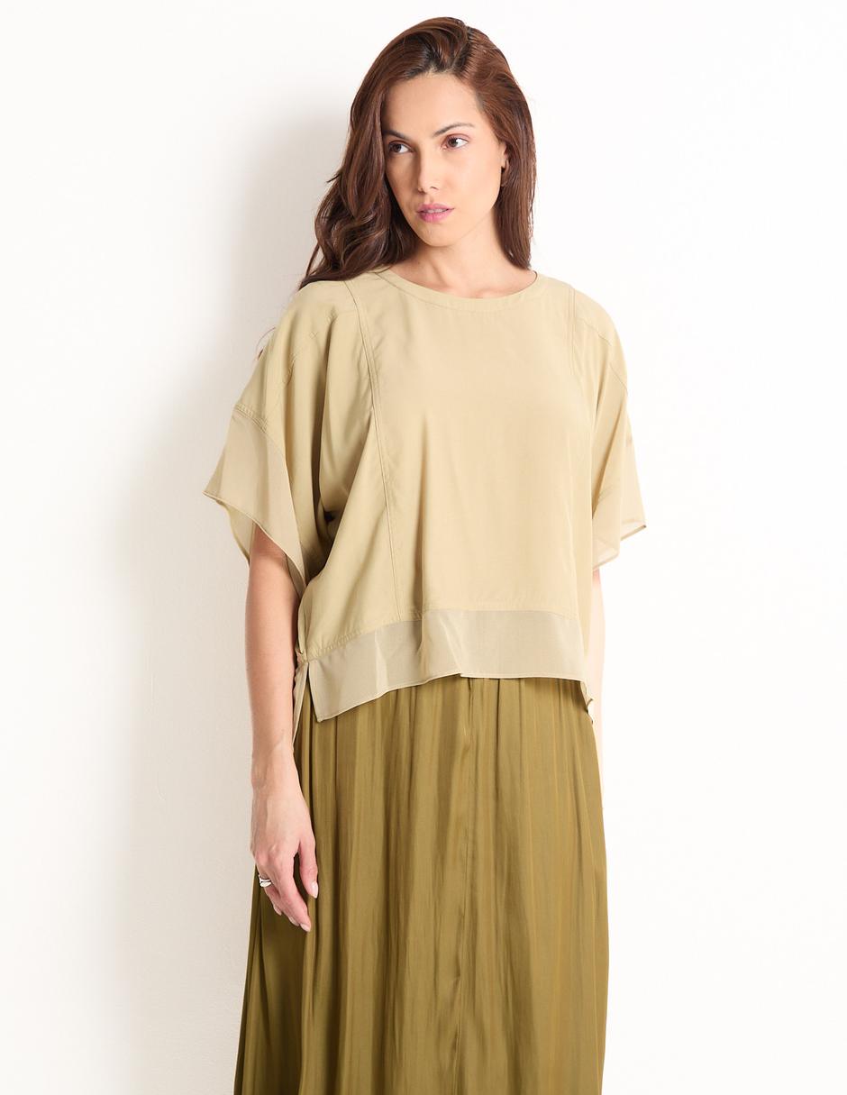Blusa manga corta para mujer