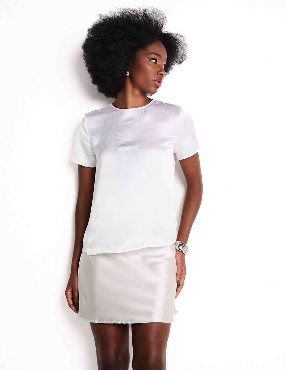 Blusa manga corta para mujer