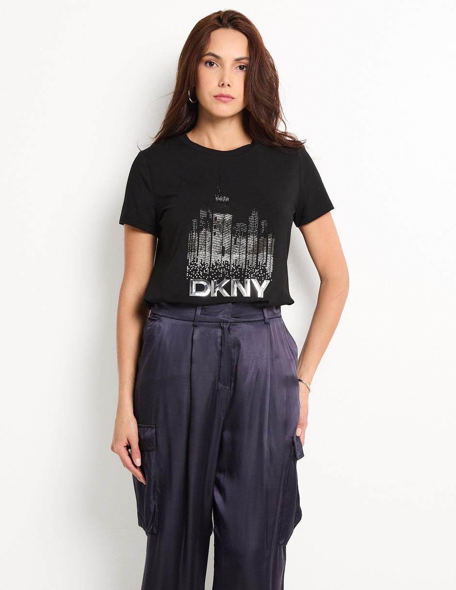 Playera manga corta DKNY cuello redondo para mujer