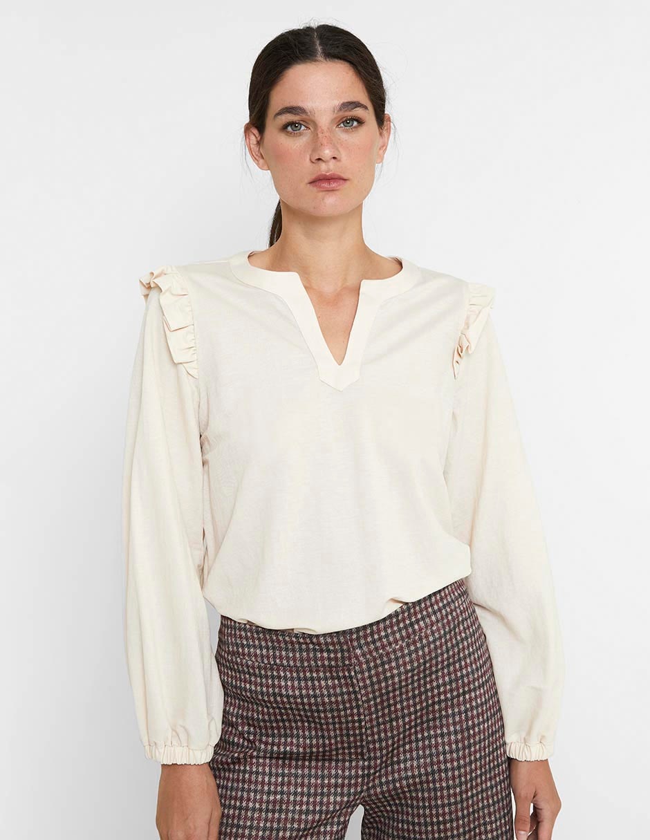 Blusa manga larga para mujer