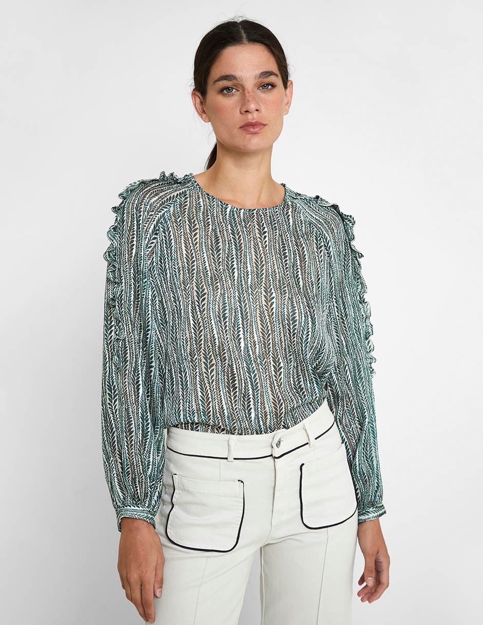 Blusa manga larga para mujer