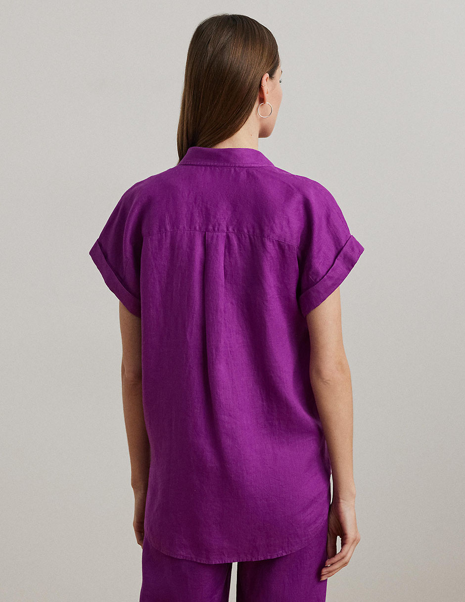 Blusa camisera Lauren Ralph Lauren manga corta para mujer