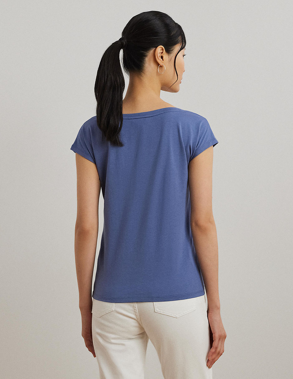 Playera manga corta cuello ojal para mujer 2