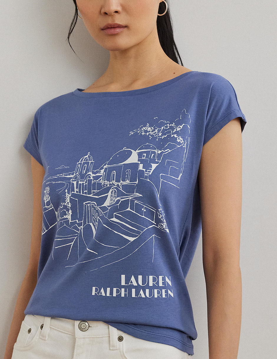 Playera manga corta cuello ojal para mujer 4