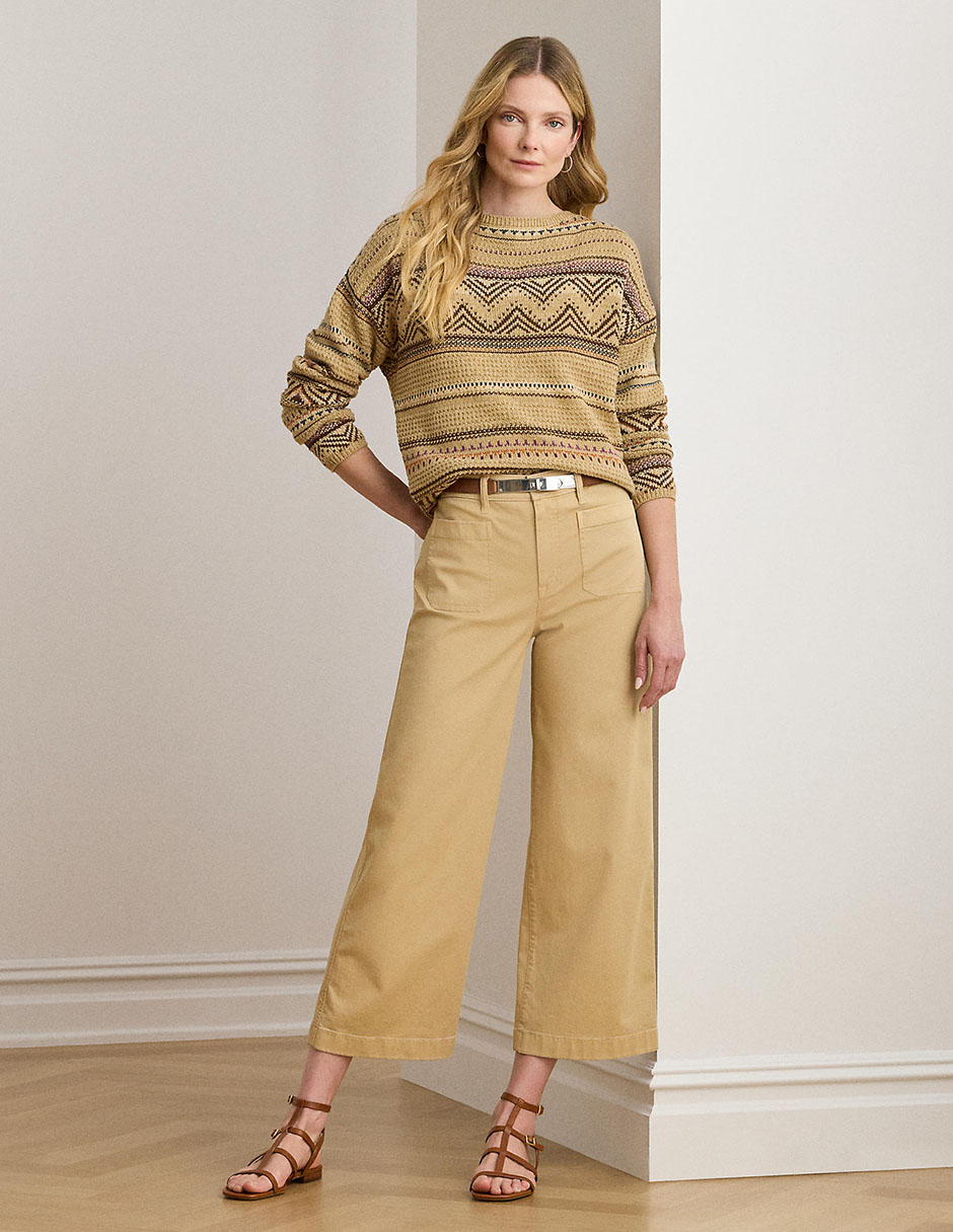 Pantalón capri Lauren Petite amplio para mujer