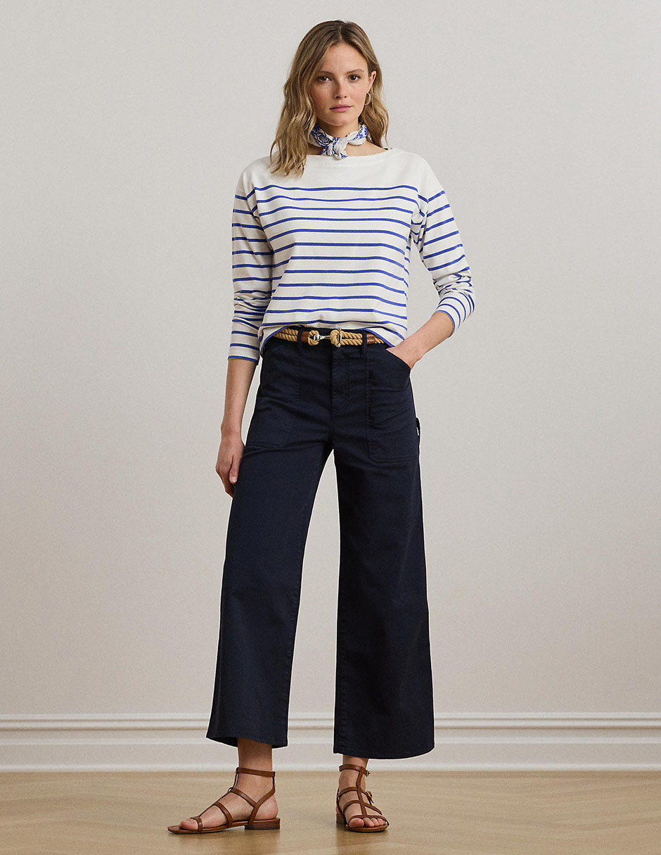 Pantalón capri Lauren Petite amplio para mujer